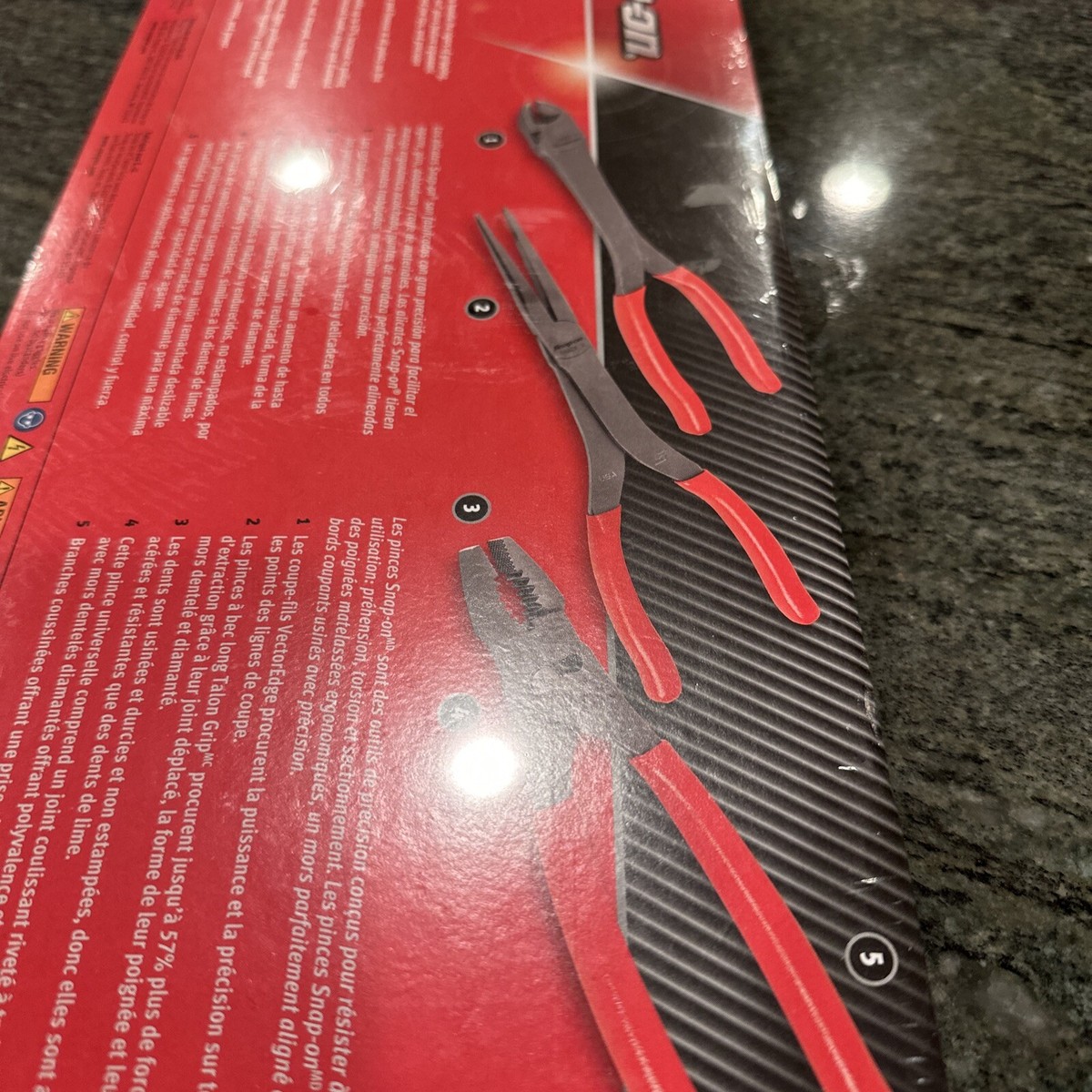 Snap On pl330acf 3 pc long nose pliers set sealed red | eBay