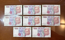 SERIE COMPLETA 8 BANCONOTE LIRE 1000 MONTESSORI 8 DECRETI FDS SABAUDA