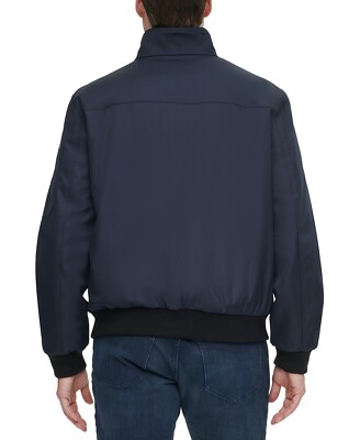$195 Calvin Klein Men's True Navy Ripstop Bomber Jacket Medium