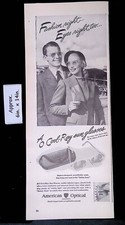 1946 American Optical AO Cool-Ray Sun Glasses Fashion Eyes Print Ad 45513