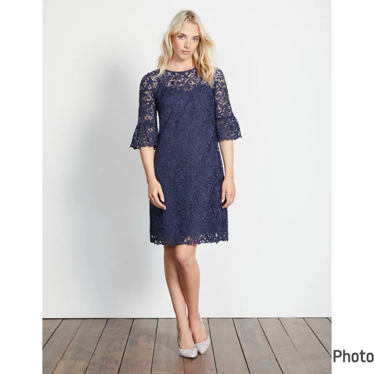 Boden Brittany Lace Blue Dress Sz 16 W0027