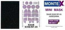Montex 1/48 SAAB S35E RF-35 DRAKEN CANOPY PAINT MASK Hasegawa