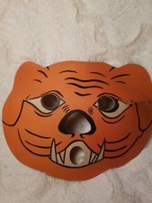 Vintage Paper Luminous Halloween Original Cat Mask Made in the USA "Masklight"