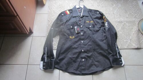 Men's Black  Button Down Shirt Absolute Rebellion Slim Fit Style Revolution L - Imagen 1 de 7