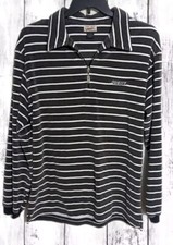 Mens Vintage Guess Jeans Long Sleeve Striped 1/4 Zip Shirt Size Large L