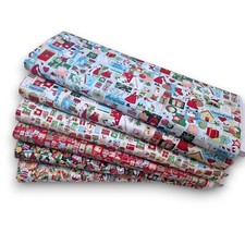 Auguri di Natale Tessuto Cotone Patchwork Pupazzo di Neve Babbo Natale di Makower