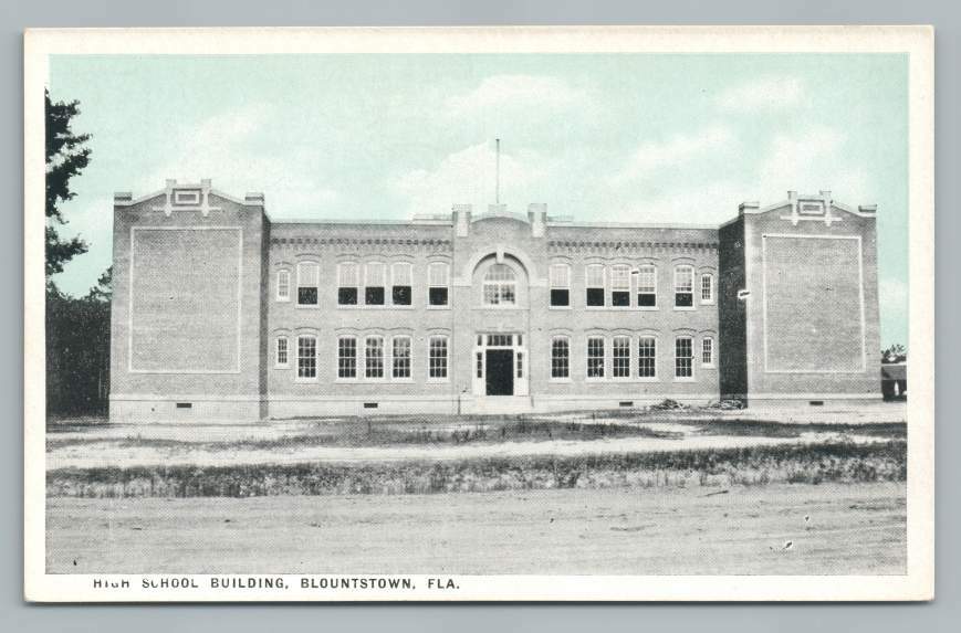 High School BLOUNTSTOWN FloridaRare Antique Calhoun County FL Postcard