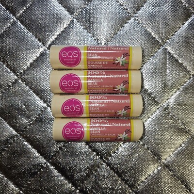 Eos Vanilla Bean 100% Natural Lip Balm Lot Of 4