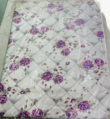 VTG Comforter Cover Purple Roses Margie Belle 100% Cotton NOS