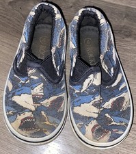 Camoflauge Rockland Kids Youth Shoes Black Gray & Blue SLIP ON Toddler Sz 4 GUC