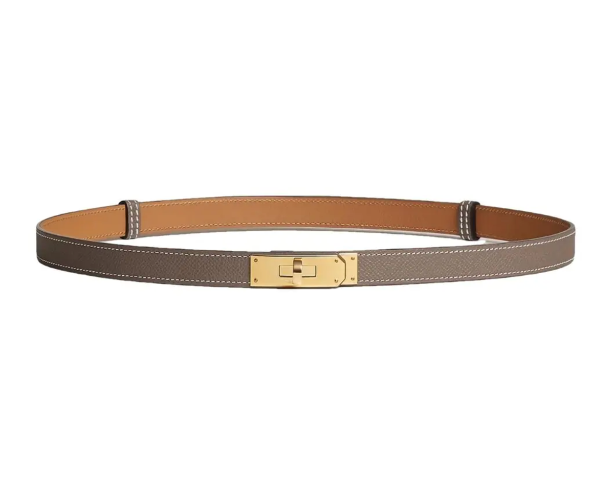 Hermes kelly belt etoupe Hermes Kelly 18 Belt Etoupe Epsom Rose Gold Hardware  main image 2