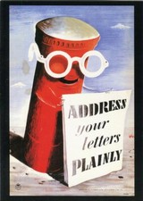 Hans Schleger 'ZERO' artwork on modern postcard - GPO Wartime poster c1942 WWII