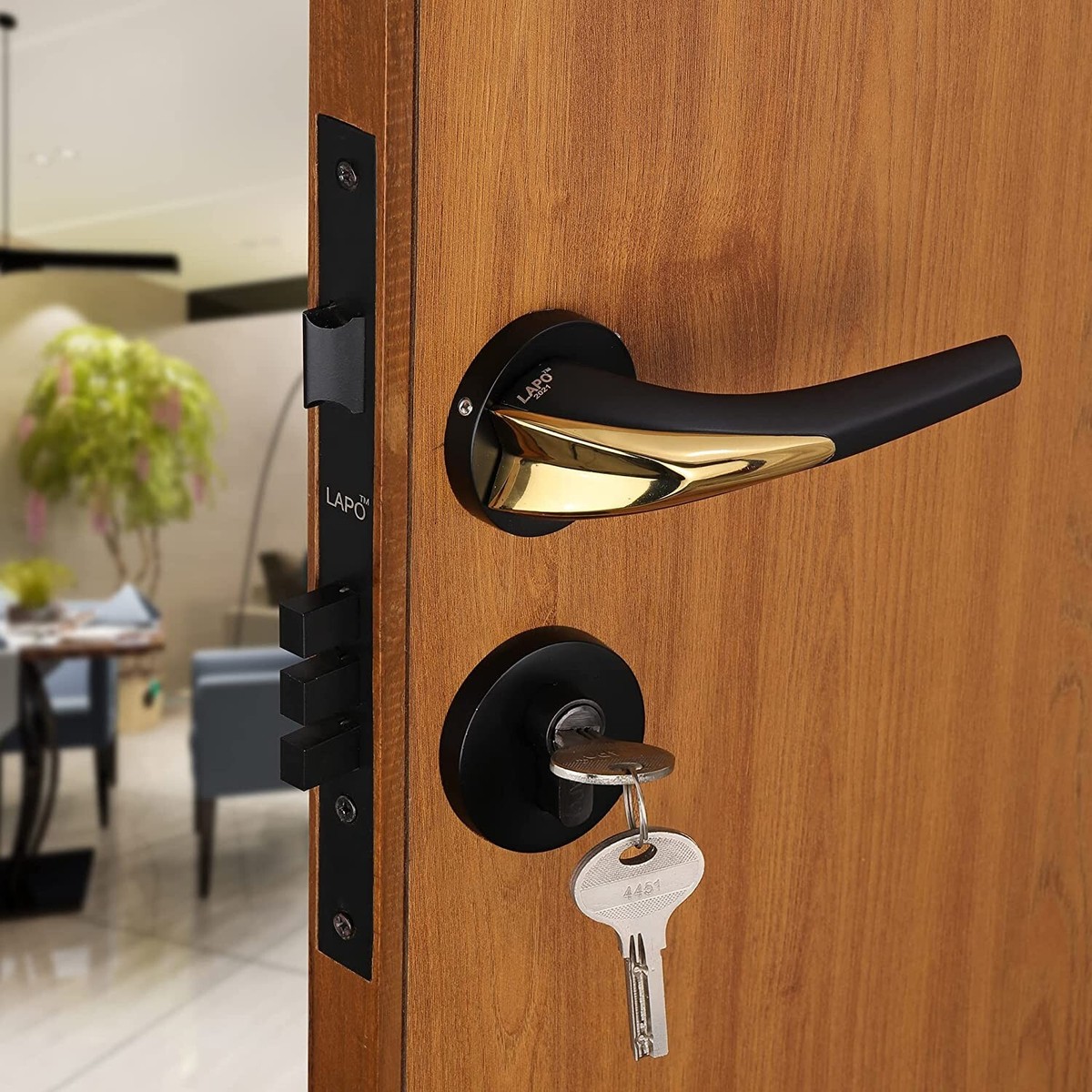 Amig 230mm Mortise Lock For Wooden Doors – Steel, Matte Black, Reversible Handle, 50mm Inlet (No Cylinder Or Keys)