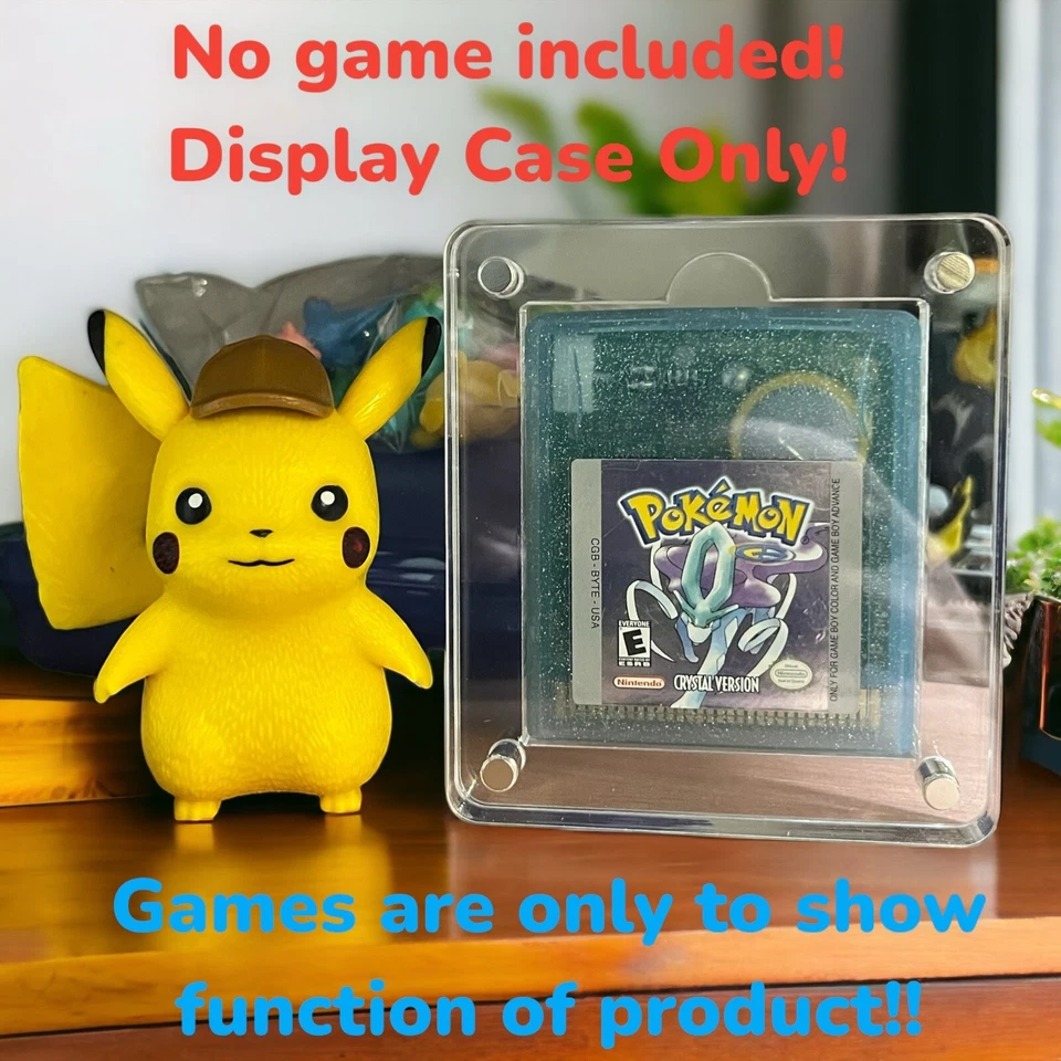 Magnetic GB/GBC Display Game Case For Game Boy Color Pokémon Crystal, Red, Blue - Image 2 of 4