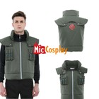 Men's Anime Cosplay Costume Ninja Vest Halloween Green Zipper Daily Vest