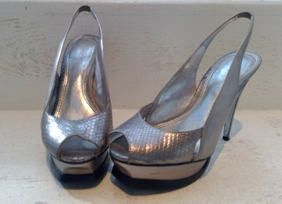 bebe silver heels