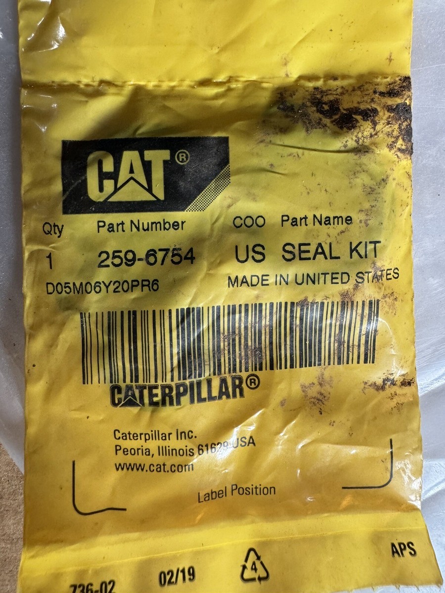 Cat 259-6754: HYDRAULIC CYLINDER SEAL KIT | eBay