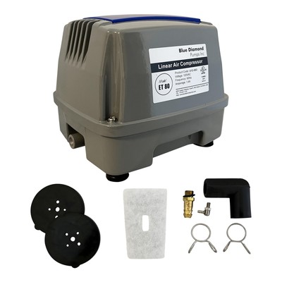 Blue Diamond ET80+ Plus - Septic or Pond Linear Diaphragm Air Pump with Free ...
