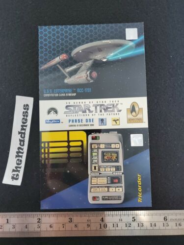 1995 Skybox Star Trek Phase One carte promo surdimensionnée tricordeur entreprise 30 ans - Photo 1/1