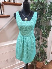 The Limited Womens Green White Sleeveless Square Neck Knee Length Dress Size 4