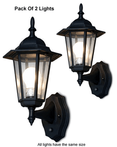pack of 2 outdoor lantern w smart photocell sensors dusk to dawn