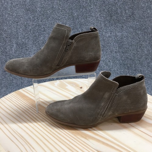 Diba Boots Womens 10 Casual Side Zip Ankle Bootie Brown Suede Comfort Low Heels - Picture 2 of 24