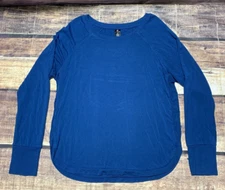 Active Life Womens Blue Scoop Neck Side Slit Pullover Size Large
