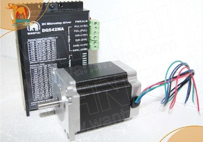 New-One Axis Nema23 Stepper Motor 350oz-in,4A,4-leads&Driver CNC,engraving cutt