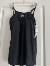 BRAND NEW 32 Degree Cool Women s M Black Flowy Bathing Suit Top Built In Bra