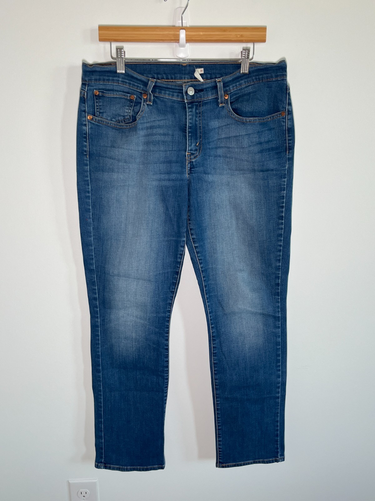 Levis 414 Jeans Womens 31 Blue Relaxed Straight Mid Rise Dark Wash Denim