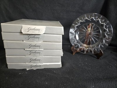 Set of 12 Gorham Crystal ''LADY ANNE'' Germany  Salad/Lunch Plates 8 1/2  In Box