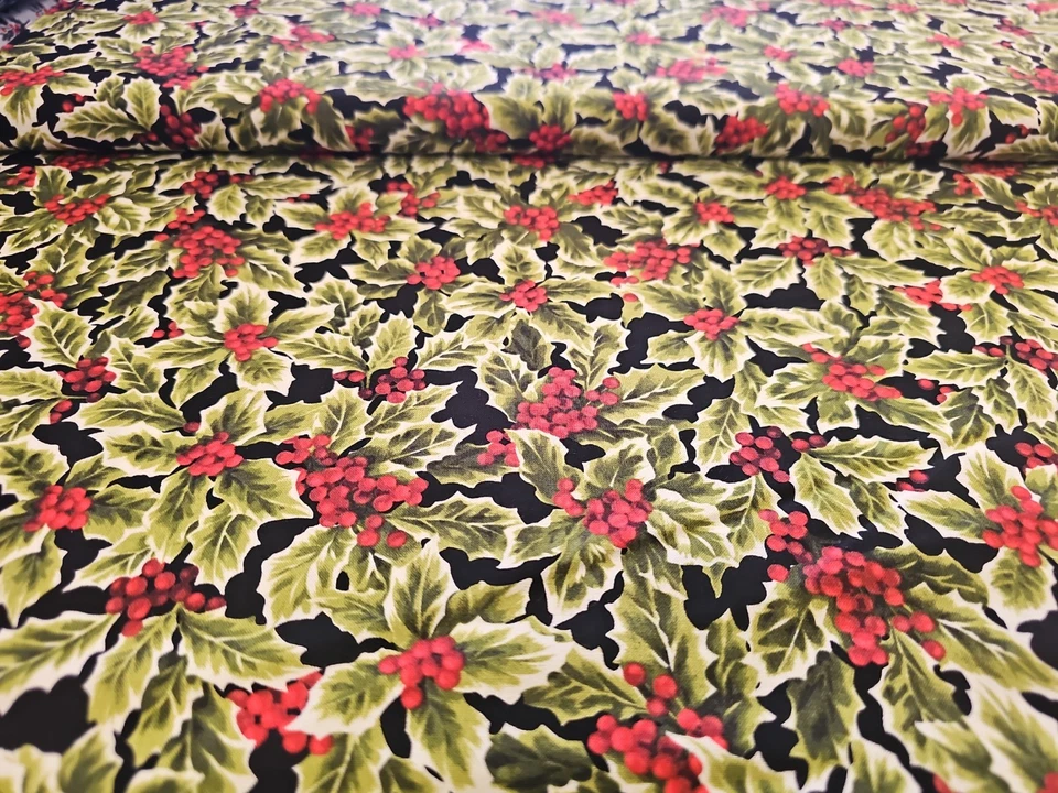 Poinsettia 圣诞棉织物 Andover Holiday Berry 按码分类 — 第 2/4 张图片