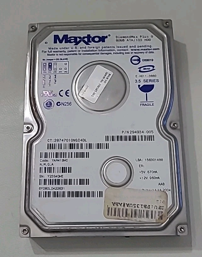 Hard Drive IDE Disk Maxtor Diamond Max Plus 9 80 GB ATA/133 HDD YAR41BW0 (4-A) - Image 2 of 4
