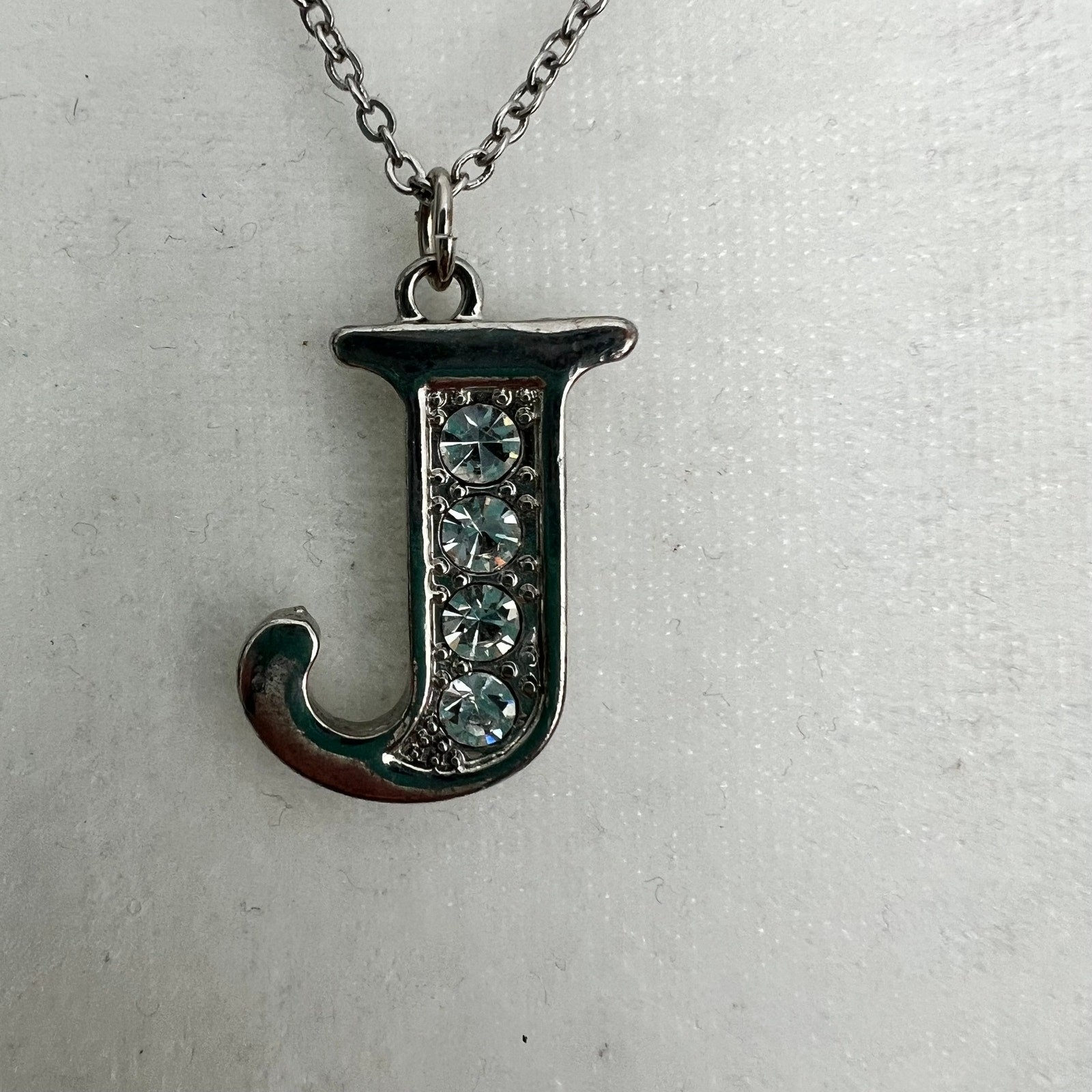 J Initial Rhinestone Studded Adjustable Pendant N… - image 4
