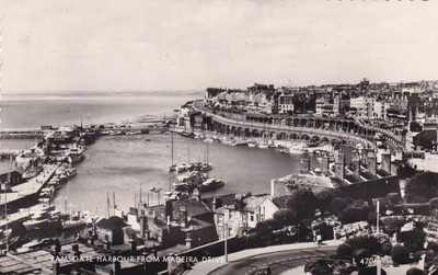 RAMSGATE HAFEN VON MADEIRA DRIVE, GEBRAUCHT ~ POSTDATUM AUF KARTE 1963