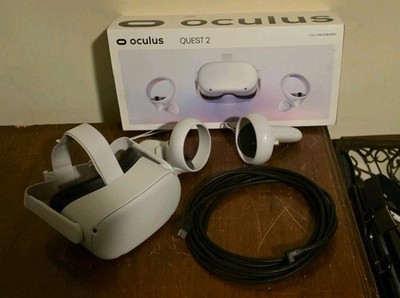 Oculus Quest 2 Virtual Reality Headset VR Orig Box Controllers & PC Cable