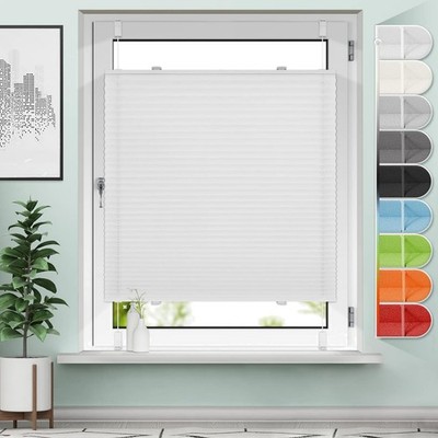 Plissees Fenster Sonnenschutz Verdunkelung 40x130cm Klemmhalter ohne Bohren