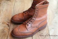 Trickers hellbraune Leder Derby Brogue Stiefel Schuhe UK 6,5 Weite US 7,5 EU 40,5