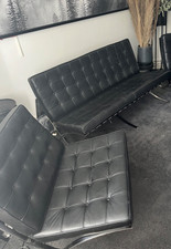 Barcelona style sofa and chair