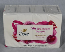 Set of 4 Dove Frosted Plum Berry Limited Edition Holiday Treats Soap Bars