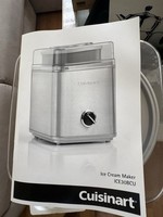 Cuisinart Deluxe Ice Cream Gelato Maker Machine 2L Pre Freeze Silver *See Des…