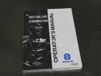 New Holland EC240 Crawler Excavator Operator's Manual Owners Book