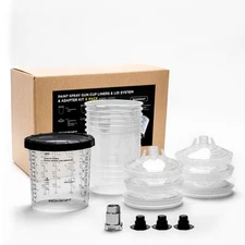 Disposable Paint Spray Gun Cup, Standard 22 Ounce (650ml) Kit with 6 Cups and...