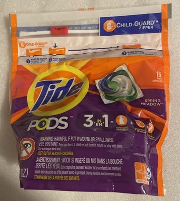 Tide Pods, Laundry Detergent, Spring Meadow 3 In 1, 16 count