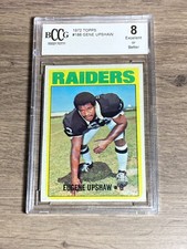Gene Upshaw 1972 Topps BCCG 8 Excellent Graded Card Raiders HOF Rookie #186. rookie card picture