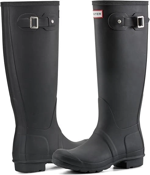Hunter Women's Original Tall Waterproof Pull On Rain Boots Black Size 9