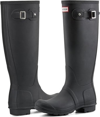 Hunter Women's Original Tall Waterproof Pull On Rain Boots Black Size 9