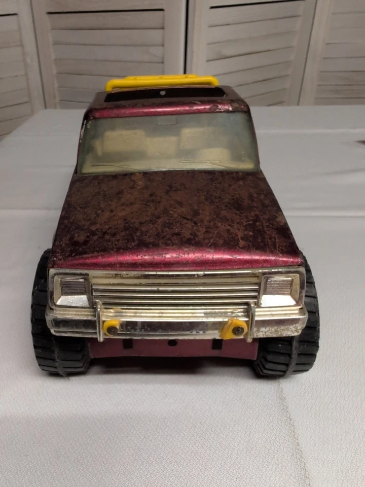 Antigo 1980 NYLINT AÇO PRENSADO RHINO II CAMINHÃO 4X4 CHEVY PICK UP TRUCK VERMELHO - Imagem 2 de 4