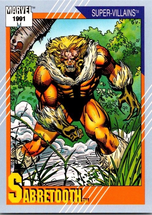 1991 Marvel Impel Universe - Super Villains - Sabretooth #56