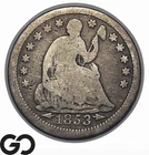 1853 Seated Liberty Half Dime w/ Arrows,